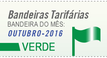 Bandeira tarifária para outubro é a verde