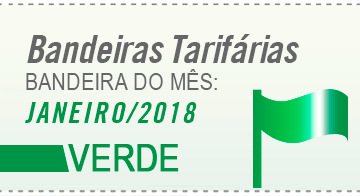 desenho de uma bandeira verde com os dizeres bandeira janeiro 2018 verde aneel