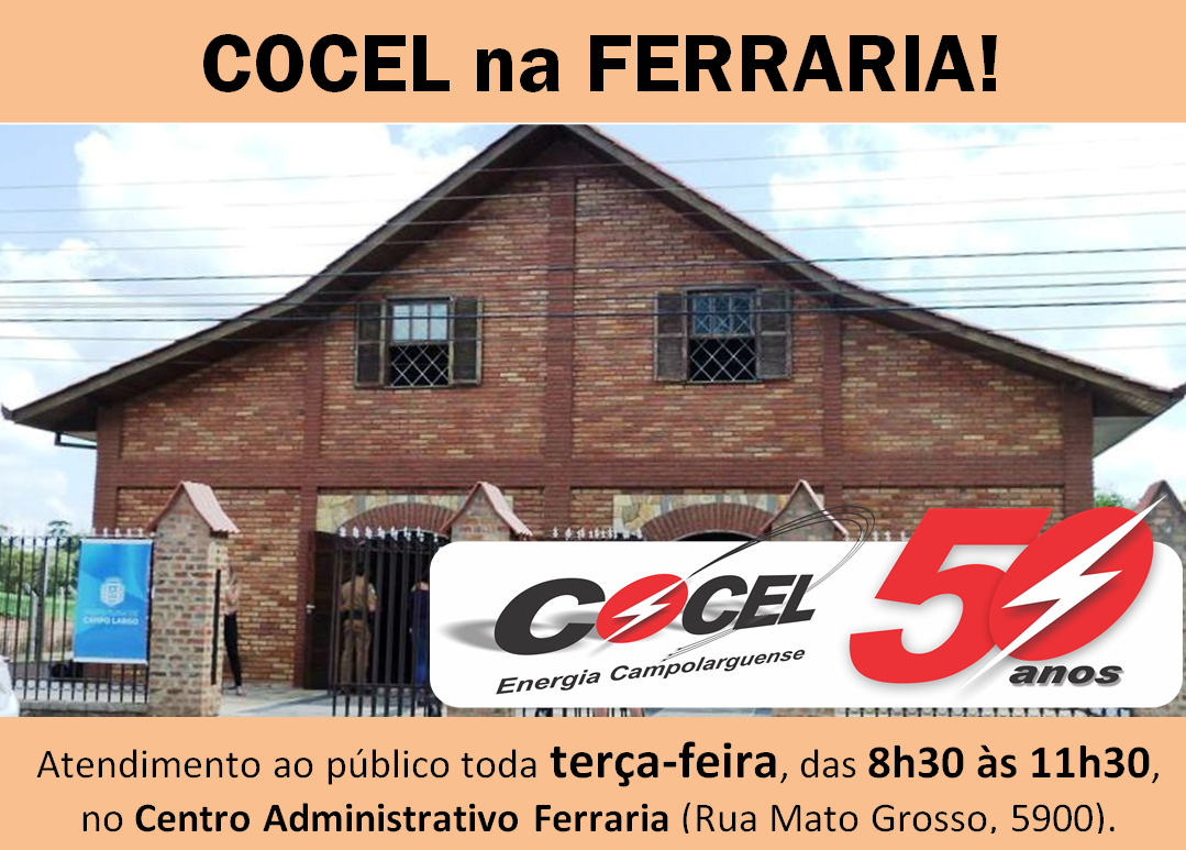 Cocel fará atendimento ao público na Ferraria 