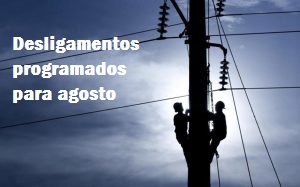 Desligamentos programados para agosto