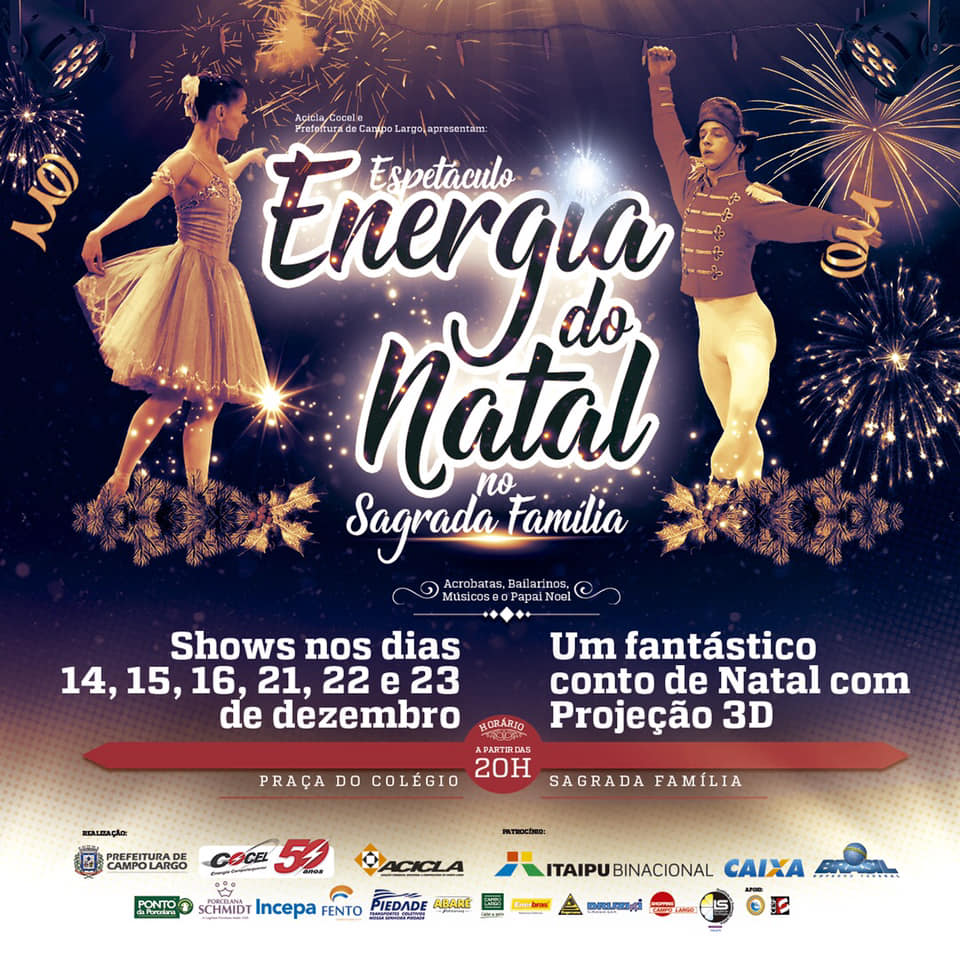 convite da cocel para energia do natal 2018 na praça do sagrada