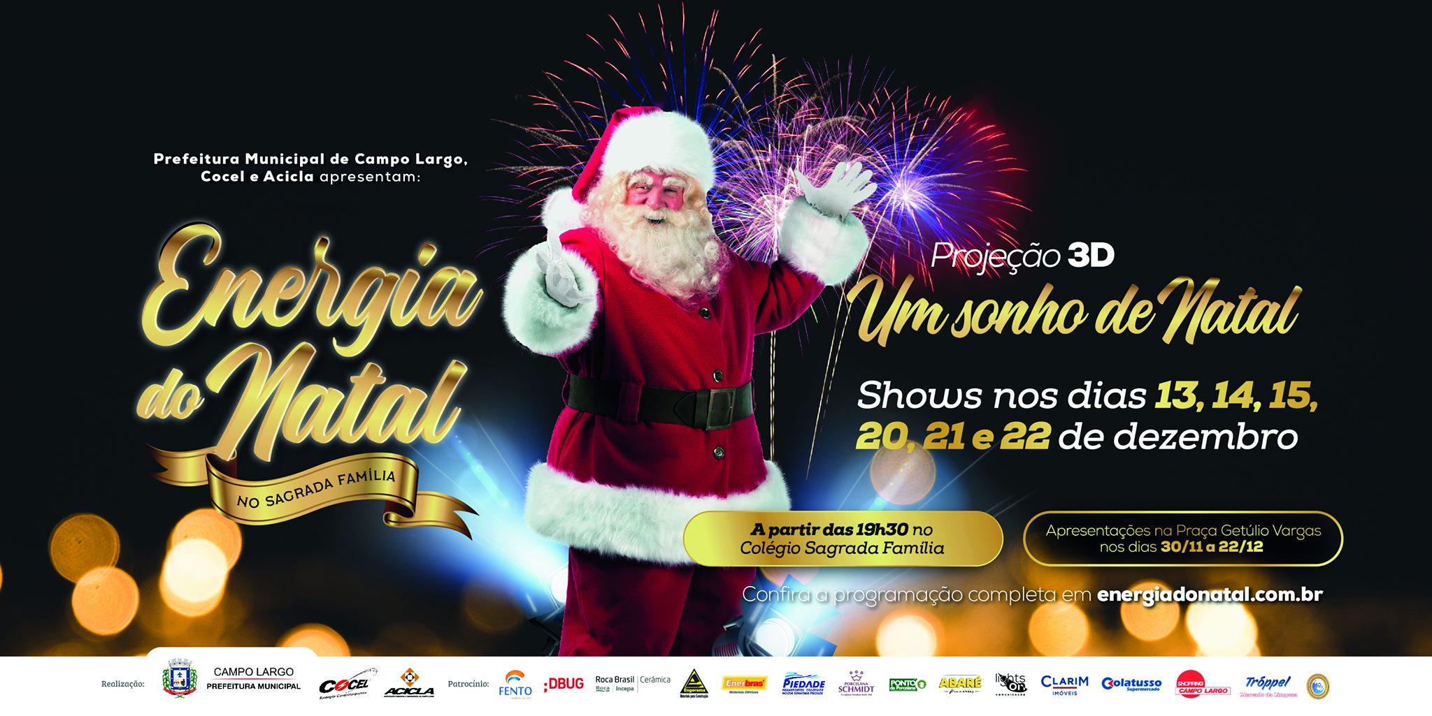 Apresentações do espetáculo “Energia do Natal” começam na sexta-feira, 13