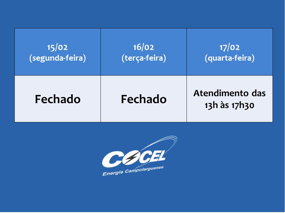 Aviso sobre expediente no Carnaval