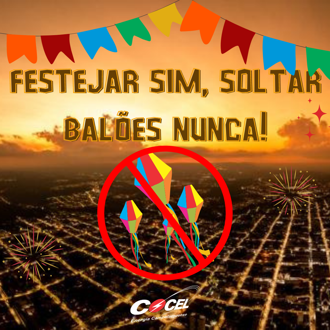 Cocel alerta para os riscos ao soltar balões
