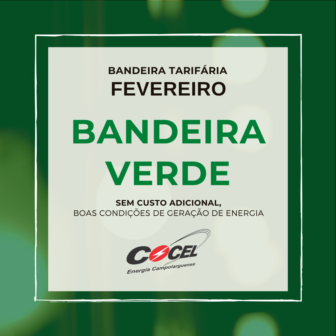 Bandeira verde segue vigente em fevereiro
