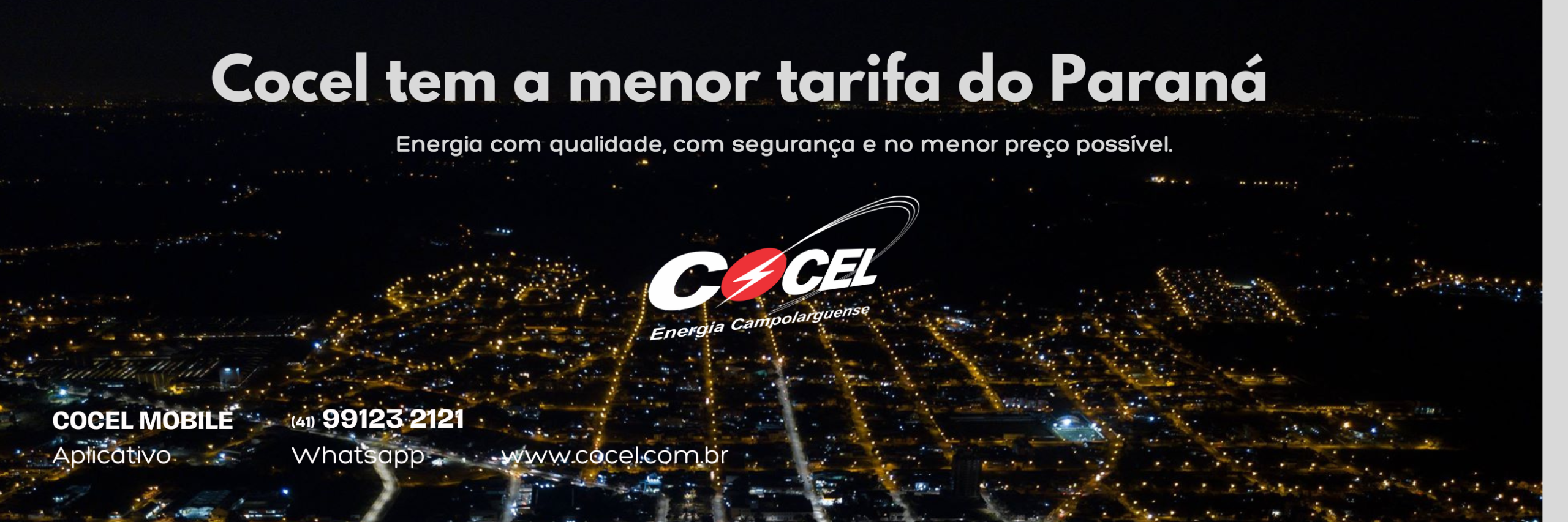 Cocel passa a ter a menor tarifa do Paraná