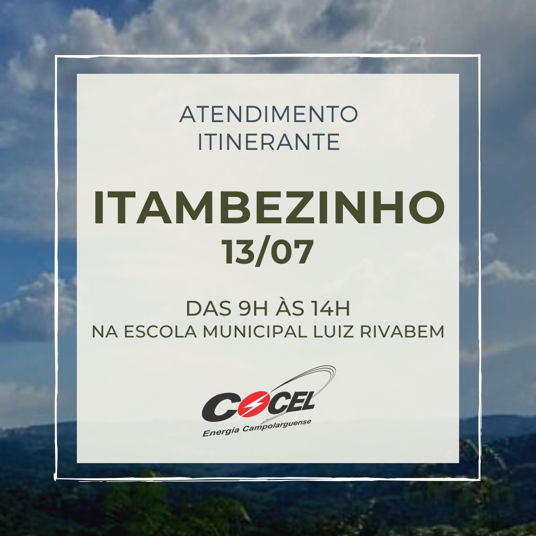 Atendimento itinerante estará no Itambezinho em 13/07