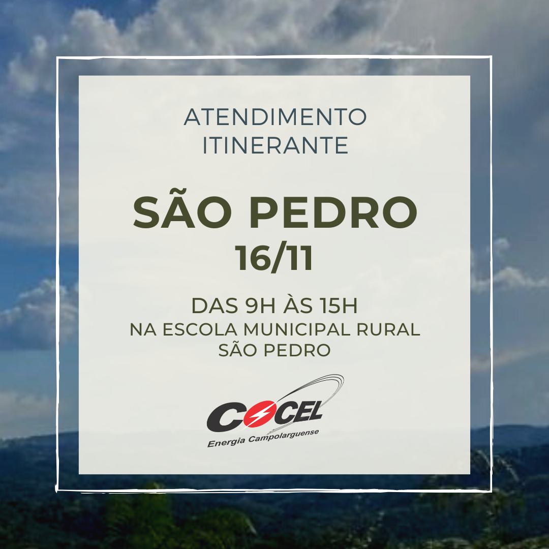 Atendimento itinerante estará em São Pedro em 16/11