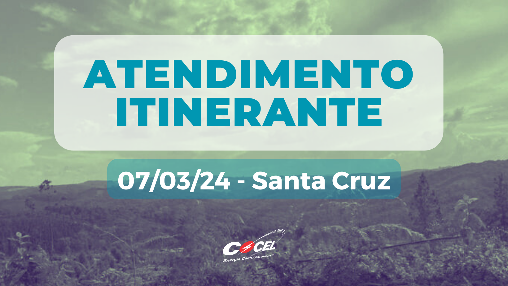 Atendimento itinerante estará em Santa Cruz, em 07/03