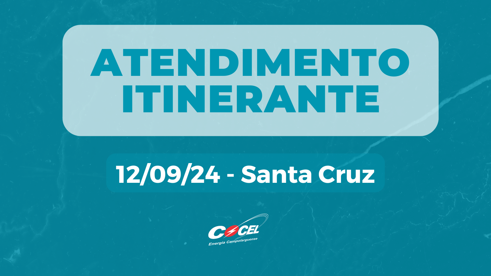Atendimento itinerante estará em Santa Cruz, em 12/09