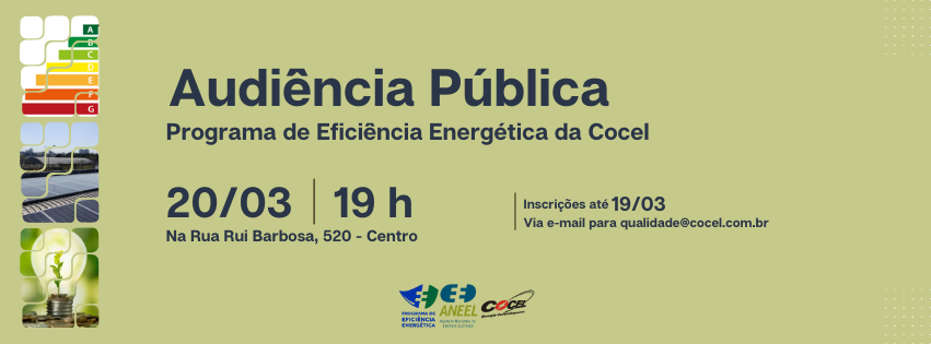 Aviso sobre Audiência Pública 01/2025, sobre o PEE da Cocel
