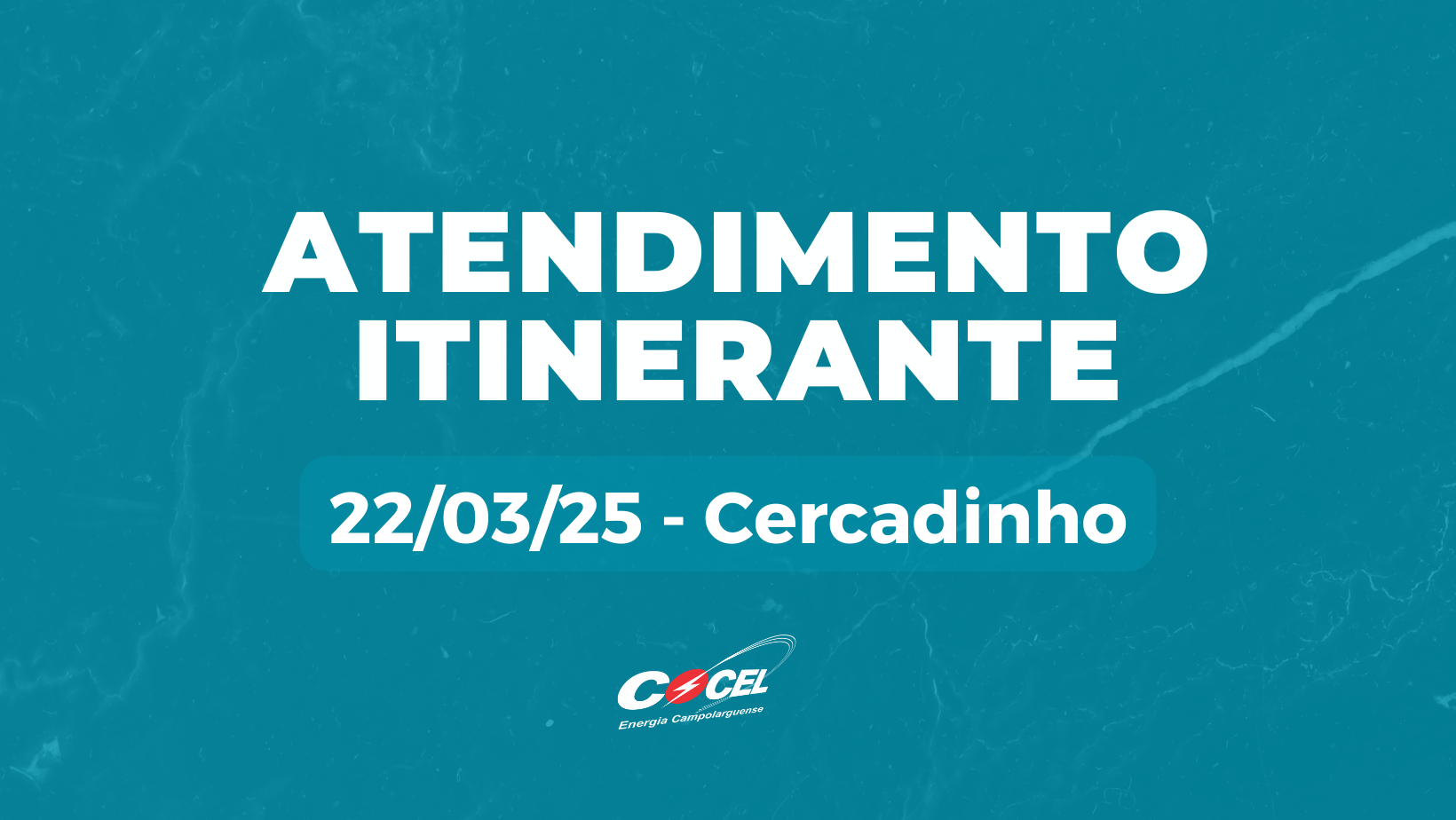 Atendimento itinerante estará no Cercadinho, em 22/03